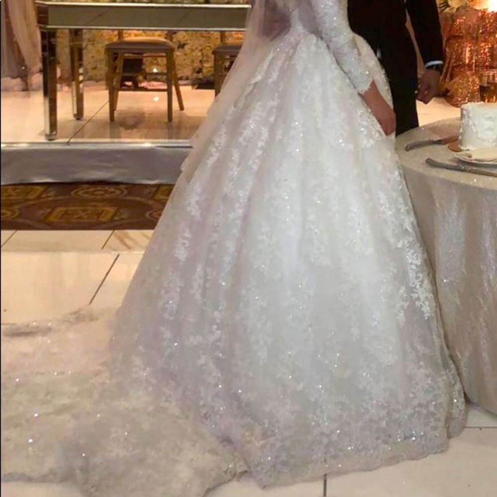 Beautiful sparkling lace wedding dress